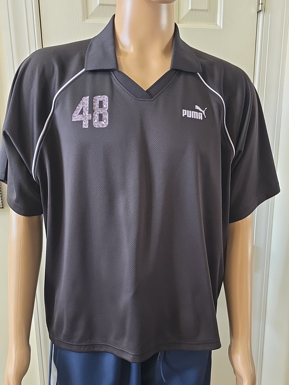 PUMA BRAND SIGNATURE MEN'S BIG & TALL BLACK SHORT SLEEVES POLO SHIRT SIZE XXL